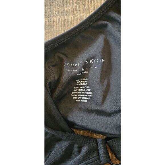 Kendall & Kylie Black Swimsuit Medium Butterfly Cutout One Piece Cheeky Shoulder - Picture 10 of 13